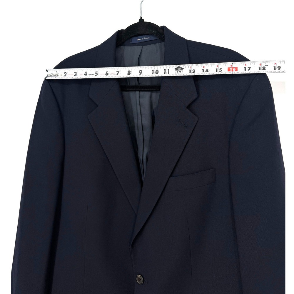 Ralph Lauren Mens Navy Blue 100% Wool 2-Button Blazer Sport Coat Vintage Canada - Picture 12 of 15